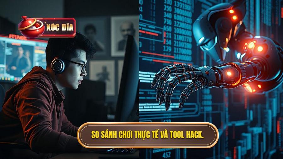 Bảng so sánh giữa chơi thực tế và sử dụng tool hack